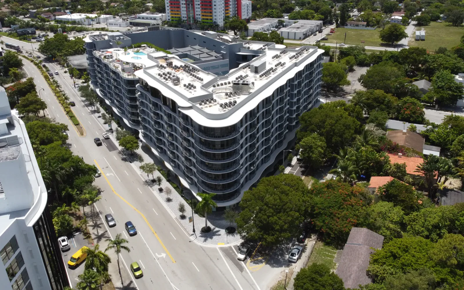 Completed multifamily building exterior used for visible condition assessment context.